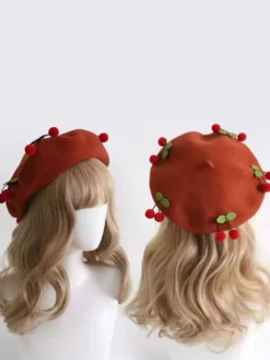 Chapeau Sweet Lolita Rouge Accessoire Accessoires Lolita en Polyester