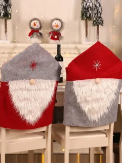 Chapeaux de Noël gris Fibre de polyester Costumes de vacances de Noël rouge