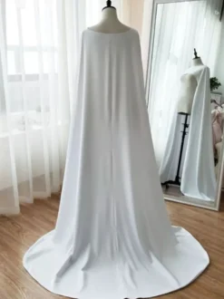 écharpe de mariée boléro mariage cape mariée col rond à traîne