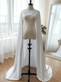 écharpe de mariée boléro mariage cape mariée col rond à traîne