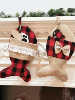 Chaussettes De Noël Animaux De Compagnie Décorations De Noël Sac Noël Cadeau Enfant