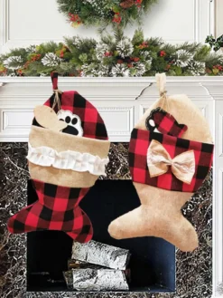 Chaussettes De Noël Animaux De Compagnie Décorations De Noël Sac Noël Cadeau Enfant