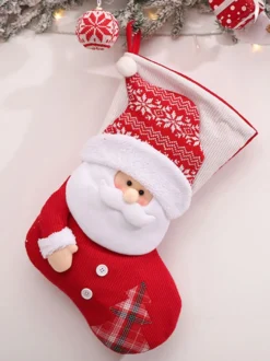 Chaussettes de Noël rouges Fibre de polyester Costumes de vacances de Noël