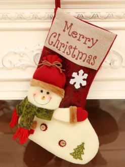 Chaussettes de Noël 2026 Sac Cadeau de Noël Cadeau de Décoration Sac de Bonbons Noël Cadeau Enfant