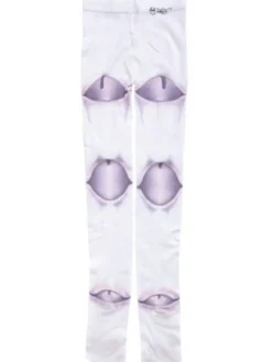 Chaussettes lolita blanches en velours impression imprimé fleuries Déguisements Halloween