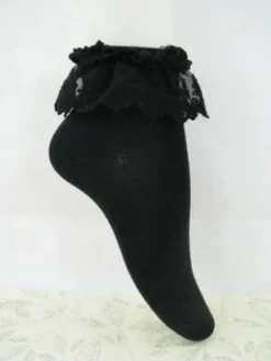 Chaussettes Lolita plissées avec dentelle Déguisements Halloween