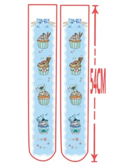 Chaussettes Sweet Lolita Chaussettes Lolita roses imprimées en velours