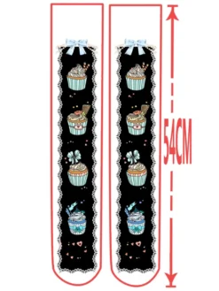 Chaussettes Sweet Lolita Chaussettes Lolita roses imprimées en velours