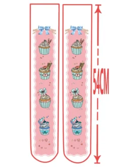 Chaussettes Sweet Lolita Chaussettes Lolita roses imprimées en velours
