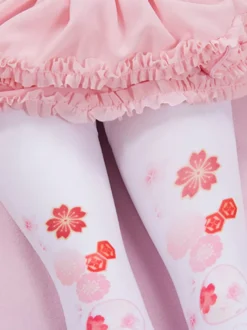 Chaussettes Sweet Lolita Rose Spandex Motif Sakura Accessoires Lolita