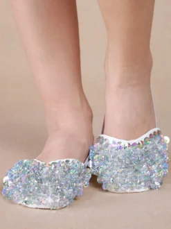 Chaussons de danse du ventre chaussures Bling Bling chaussures de danse en argent pour adulte