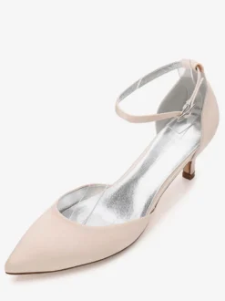 Chaussure de mariée en soie et satin à petits talons