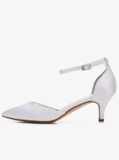 Chaussure de mariée en soie et satin à petits talons