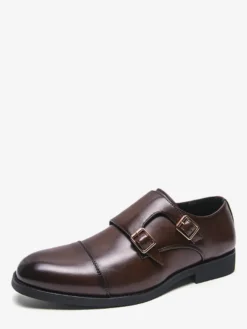 Chaussures à boucle noires à bout rond et détail de boucle chaussures décontractées