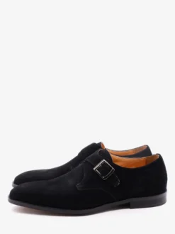 Chaussures à boucle pour homme mocassins à bout pointu en daim tendance en cuir mat