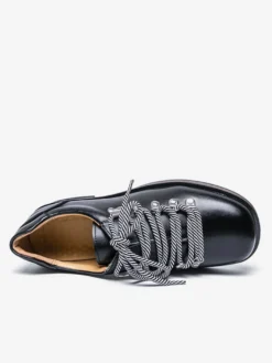 Chaussures décontractées marron pour hommes bout rond à lacets