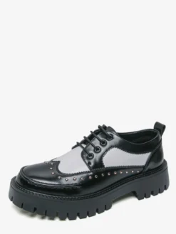 Chaussures décontractées pour hommes bout rond à lacets
