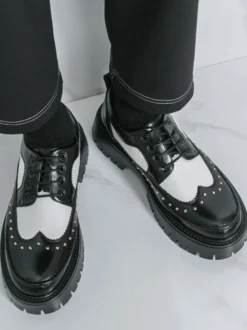 Chaussures décontractées pour hommes bout rond à lacets