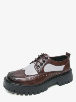 Chaussures décontractées pour hommes bout rond à lacets