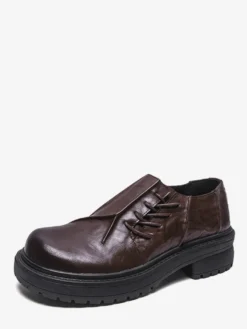 Chaussures décontractées pour hommes bout rond lacets à enfiler