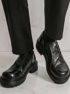 Chaussures décontractées pour hommes bout rond lacets à enfiler