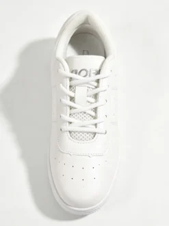 Chaussures de danse jazz blanches à bout rond et lacets
