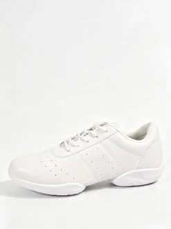 Chaussures de danse jazz blanches à bout rond et lacets