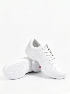 Chaussures de danse jazz blanches à bout rond et lacets