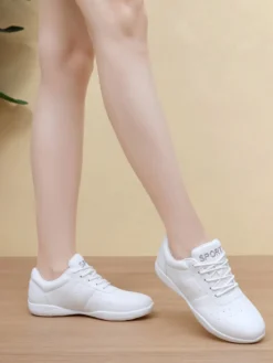 Chaussures de jazz pour femmes bout rond lacets chaussures de danse