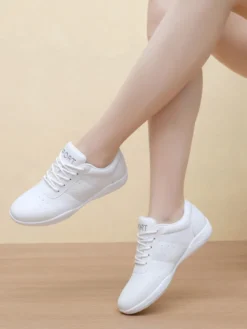 Chaussures de jazz pour femmes bout rond lacets chaussures de danse