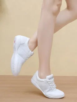 Chaussures de jazz pour femmes bout rond lacets chaussures de danse