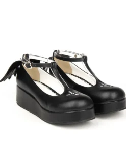 Chaussures de lolita sublimes en patchwork à talons compensés Déguisements Halloween