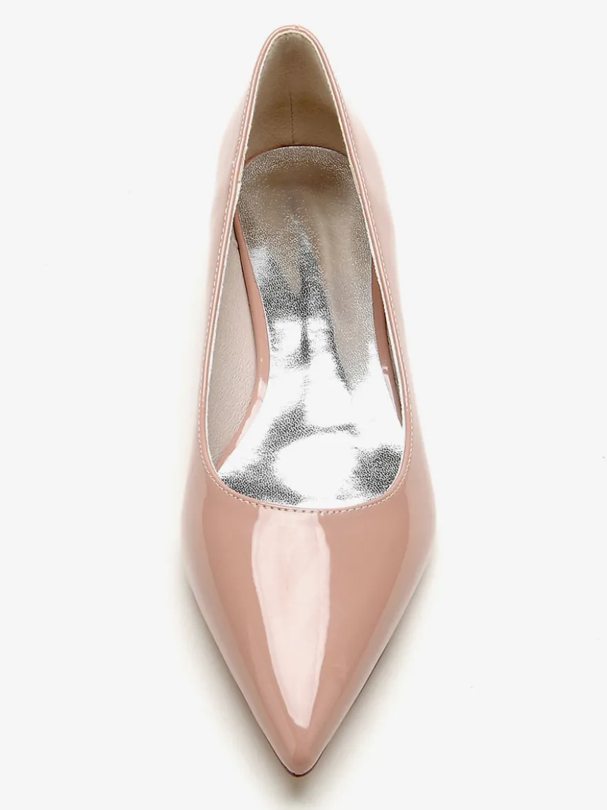 Chaussures De Mariage Ballerines De Mère De Mariée Vernis Tige Bout Pointu