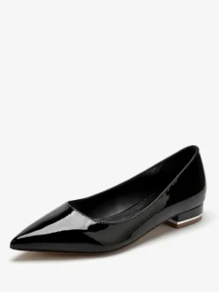 Chaussures De Mariage Ballerines De Mère De Mariée Vernis Tige Bout Pointu