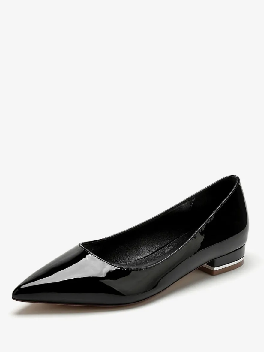 Chaussures De Mariage Ballerines De Mère De Mariée Vernis Tige Bout Pointu