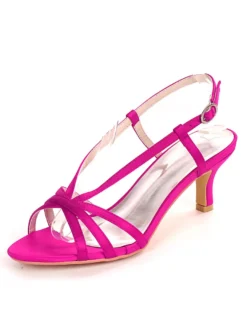 Chaussures de mariage bleu Satin bout ouvert chaton talon chaussures de mariée mère de la mariée chaussures