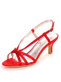 Chaussures de mariage bleu Satin bout ouvert chaton talon chaussures de mariée mère de la mariée chaussures
