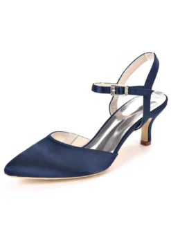 Chaussures de mariage chaussures de soirée satin bout pointu chaton talon chaussures de mariée