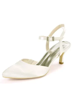 Chaussures de mariage chaussures de soirée satin bout pointu chaton talon chaussures de mariée