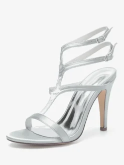 Chaussures de mariage en satin à bout ouvert et à talons hauts pour demoiselles d'honneur