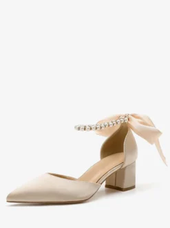 Chaussures de mariage Escarpins de mariée en satin à bout pointu