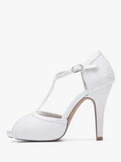 Chaussures de mariage Escarpins de mariée Dentelle Peep Toe Brodé