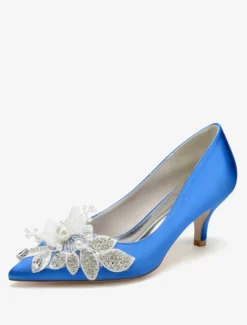 Chaussures de mariage Escarpins de mariée en satin à bout pointu