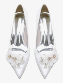 Chaussures de mariage Escarpins de mariée en satin à bout pointu