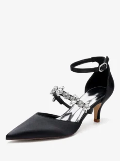 Chaussures de mariage Escarpins de mariée Satin Bout pointu Strass