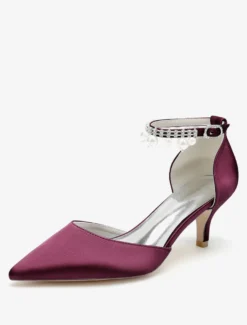 Chaussures de mariage Escarpins de mariée en satin à bout pointu