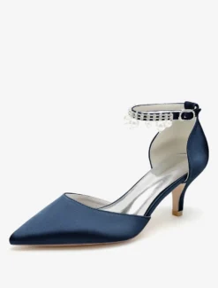 Chaussures de mariage Escarpins de mariée en satin à bout pointu