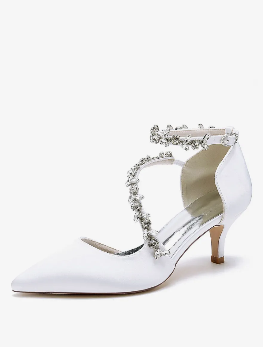 Chaussures de mariage Escarpins de mariée en satin à bout pointu