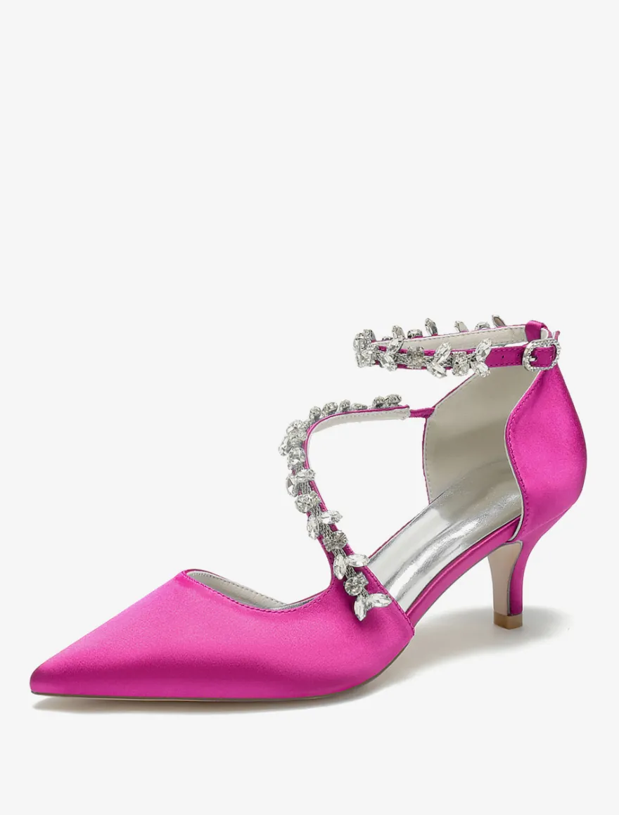 Chaussures de mariage Escarpins de mariée en satin à bout pointu