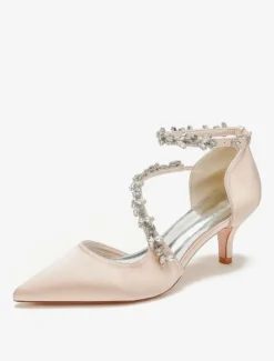 Chaussures de mariage Escarpins de mariée en satin à bout pointu